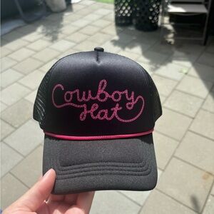 “Cowboy Hat” pink and black trucker hat